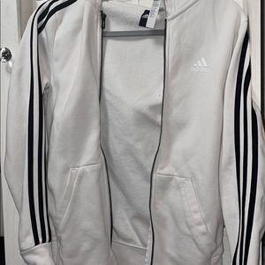 white and black adidas jacket